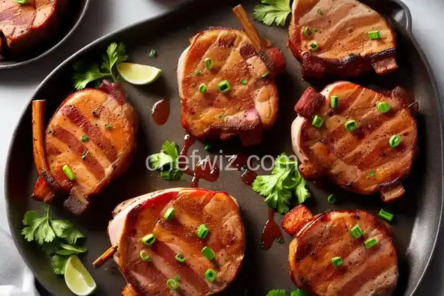 Brown sugar bacon wrapped pork chops
