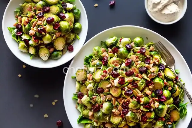 Brussels Sprouts Salad with Cranberries & Dijon Dressing