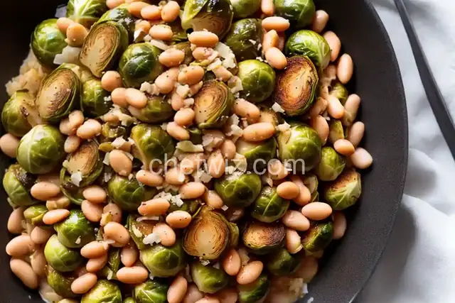 Brussels Sprouts with White Beans and Pecorino