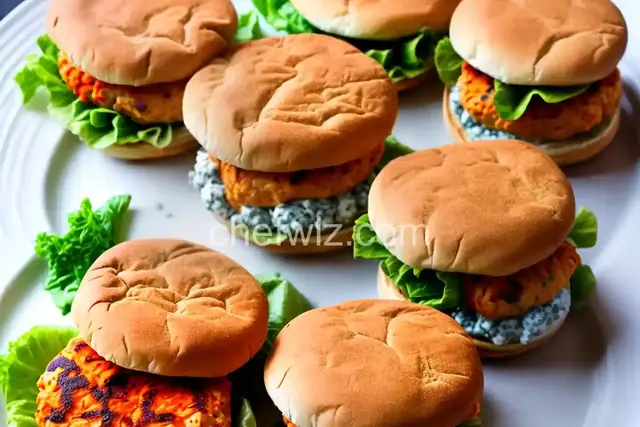 Buffalo Chicken Burgers with Blue Cheese Dressing