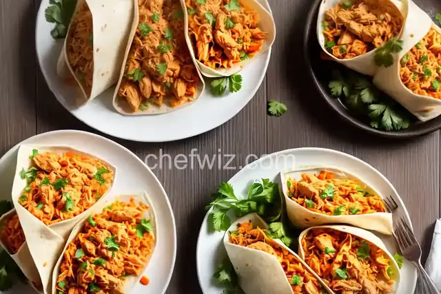 Buffalo Chicken and Rice Wraps