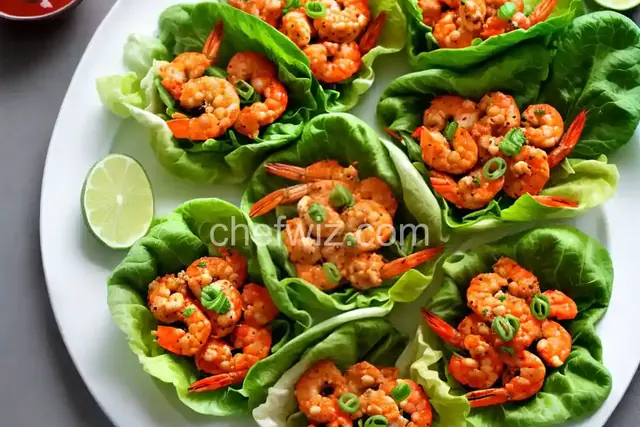 Buffalo Shrimp Lettuce Wraps