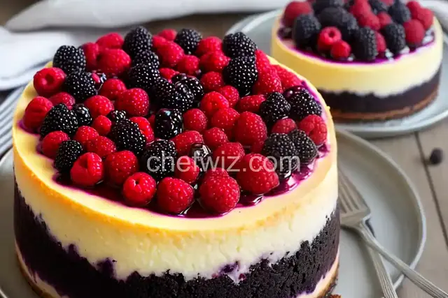Burnt Cheesecake with Blackberries