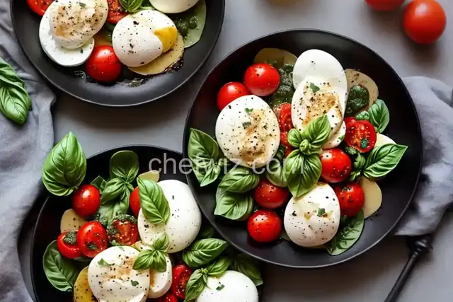 Burrata Caprese Salad with Garlic Basil Oil