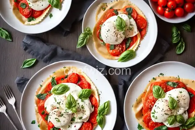 Burrata Ravioli with Fresh Tomato Sauce, Parmigiano and Basil