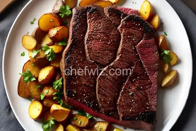Butter-Basted Bison Ribeye Steak with Crispy Potatoes Recipe