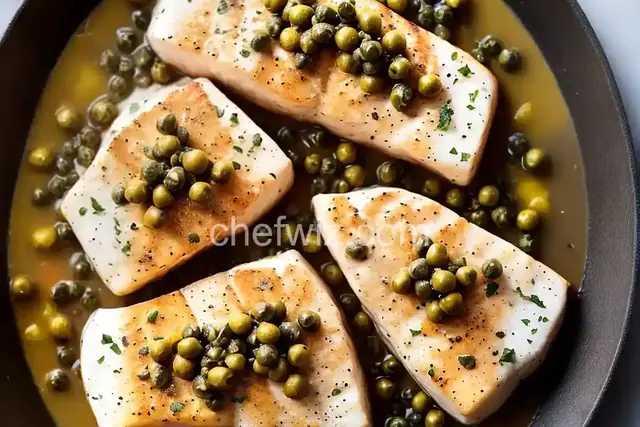 Butter-Basted Halibut Steaks with Capers