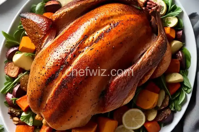 Butterflied, Dry Brined Roasted Turkey with Roasted Root Vegetable Panzanella