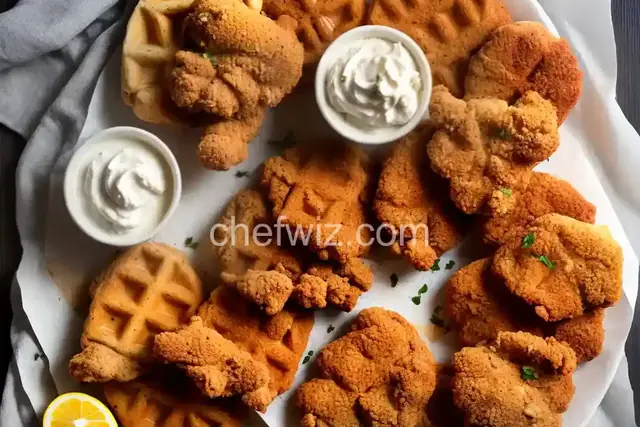 Buttermilk Waffles with Buttermilk Fried Chicken Tenders