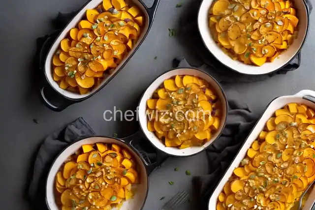 Butternut Squash, Apple, Onion Au Gratin