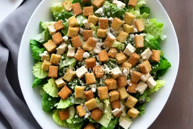 Caesar Salad with Homemade Croutons and Balsamic Dressing