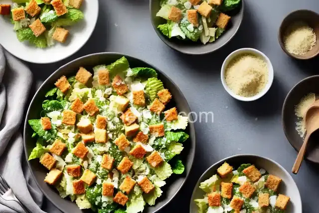 Caesar Salad with Parmesan Croutons