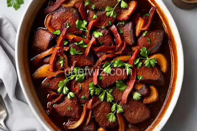 Calf's Liver with Bacon, Caramelized Onions and Sherry