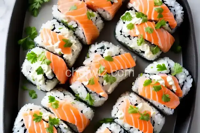 California Rolls with Salmon and Cream Cheese