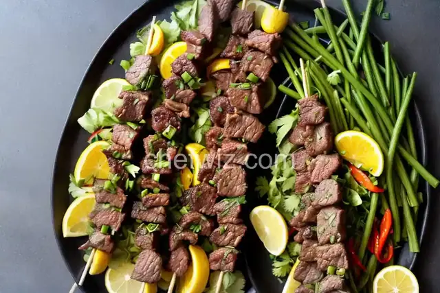 Cambodian Grilled Lemongrass Beef Skewers Recipe