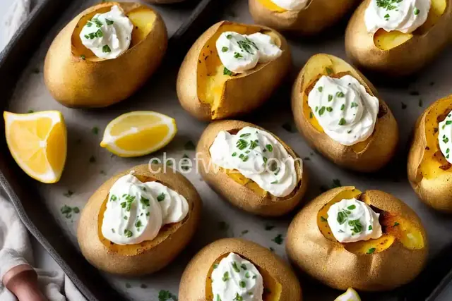 Camping Baked Potatoes with Herbed Sour Cream