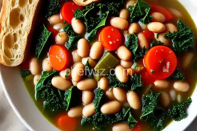 Cannellini Bean Soup with Kale and Garlic-Olive Oil Crostini