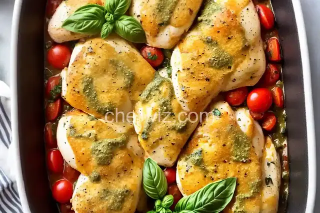 Caprese Chicken Casserole with Pesto