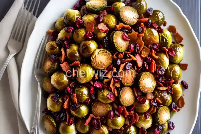 Caramelized Brussels Sprouts with Cranberries and Bacon