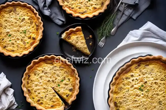 Caramelized Onion, Mushroom and Gruyere Quiche with Oat Crust