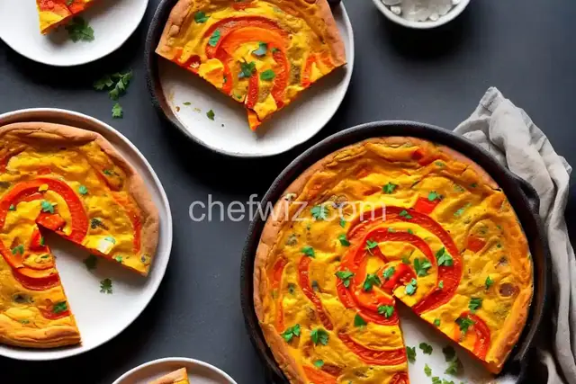 Caramelized Sweet Potato, Red Pepper and Feta Frittata