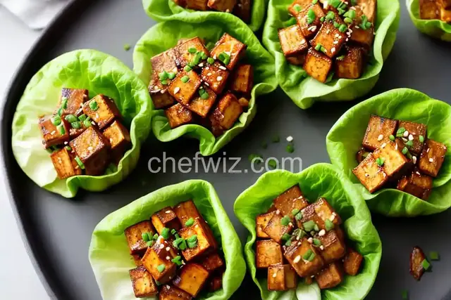 Caramelized Tofu Lettuce Cups