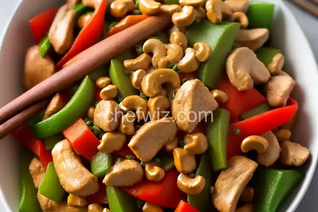 Cashew Chicken Ding With Jicama, Celery, and Red Bell Pepper Recipe