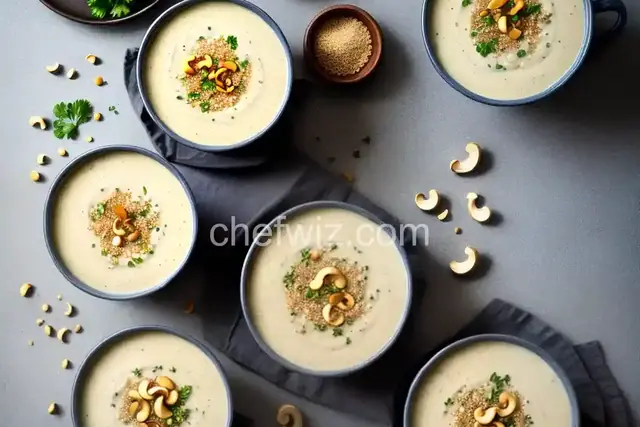 Cauliflower-Cashew Soup with Crispy Buckwheat