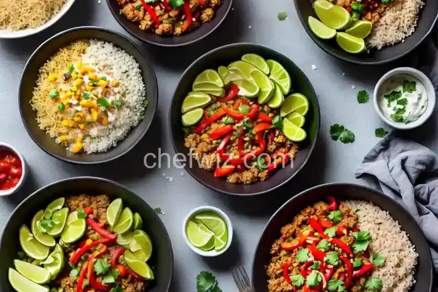 Cauliflower Rice and Beans Fajita Bowls