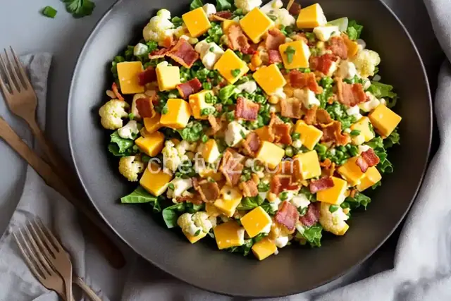 Cauliflower Salad with Cheddar and Bacon