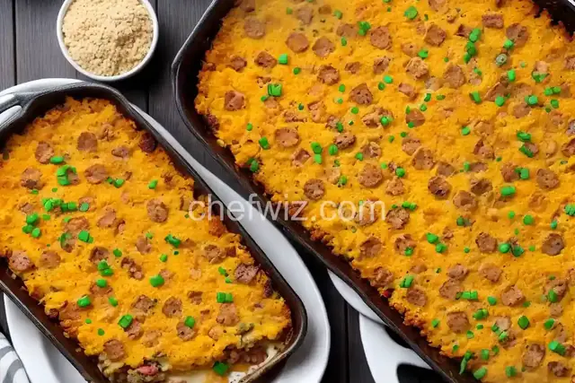 Cauliflower Tot and Turkey Sausage Breakfast Casserole
