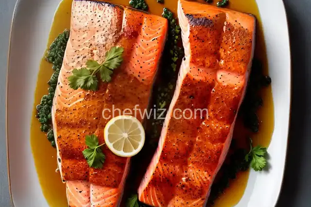 Cedar Planked Salmon With Maple Glaze and Mustard Mashed Potatoes
