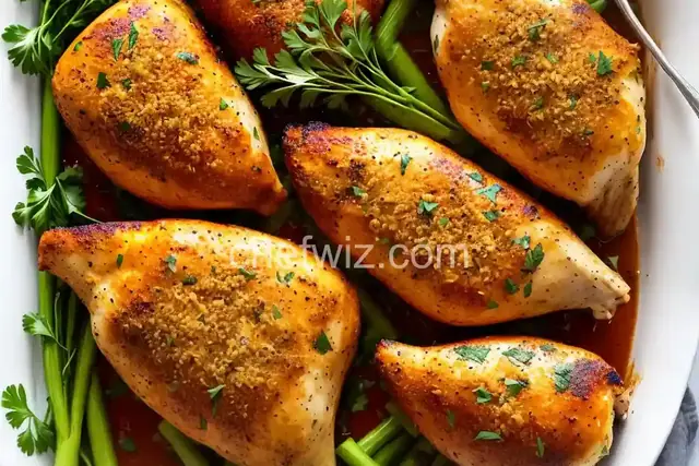 Celery Herb Stuffing and Savory Chicken