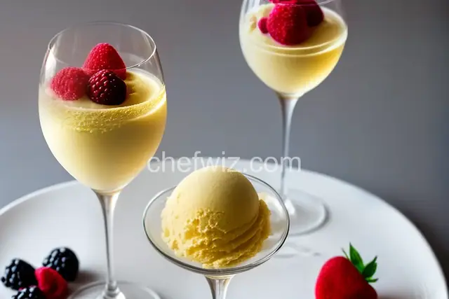 Champagne Sorbet with Berry Medley
