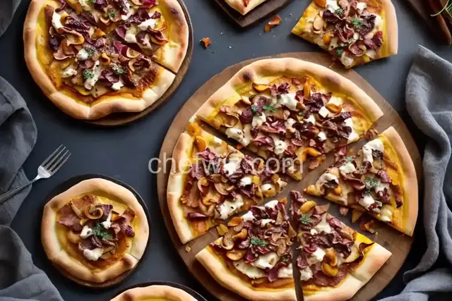 Chanterelle, Radicchio, and Pancetta Pizzas
