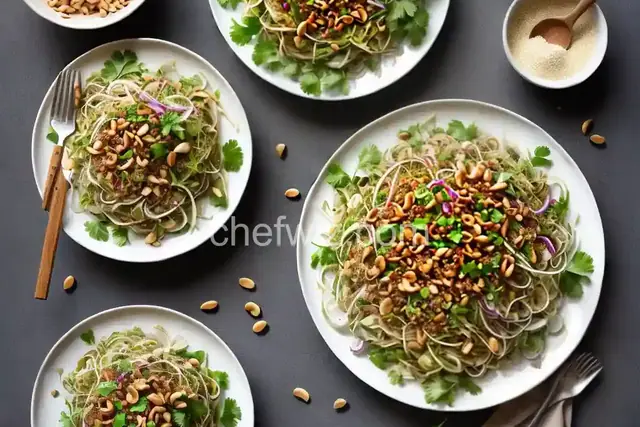 Charles Phan's Green Papaya Salad with Rau Ram, Peanuts, and Crispy Shallots