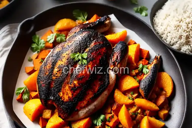 Charred Chicken With Sweet Potatoes and Oranges