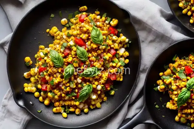 Charred Corn and Pepperoncini Relish with Basil