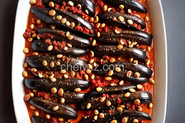 Charred Eggplant With Spicy Tomato Sauce and Peanuts