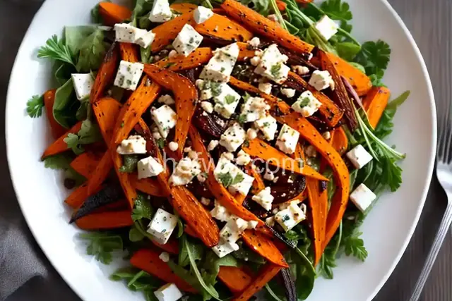 Charred, Oven-Roasted Carrot Salad With Feta Cheese Recipe