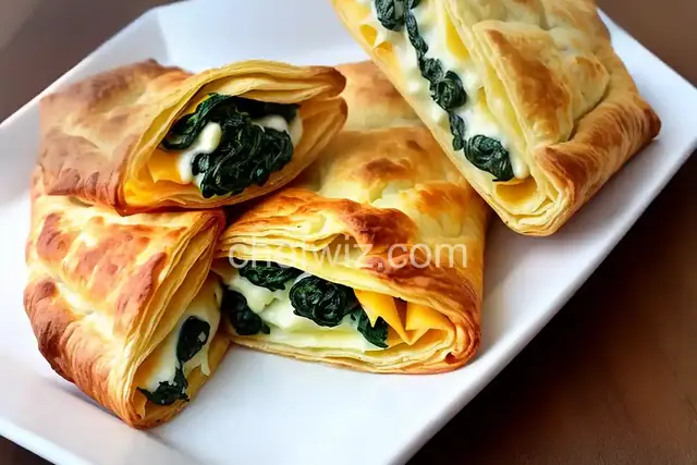 Cheese and Spinach Puff Pastry Pockets