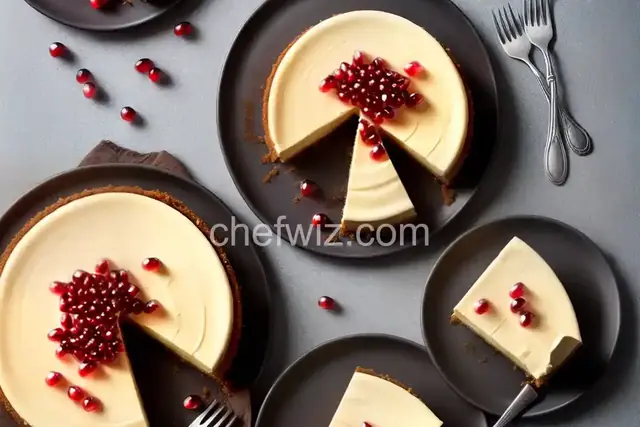 Cheesecake with Pomegranate Sauce