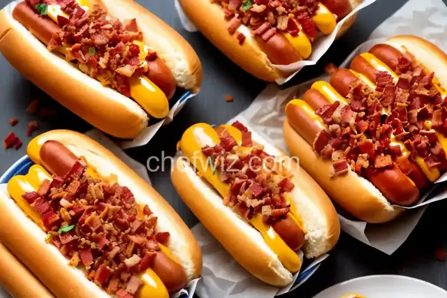 Cheesy Bacon Hot Dogs