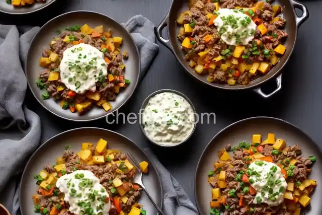 Cheesy Beef and Potato Hash