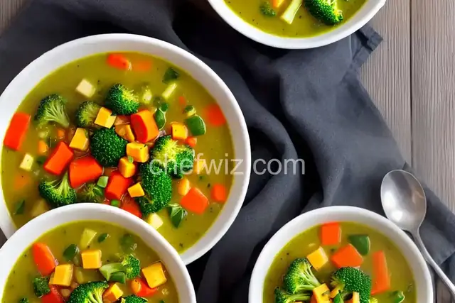 Cheesy Broccoli and Vegetable Soup