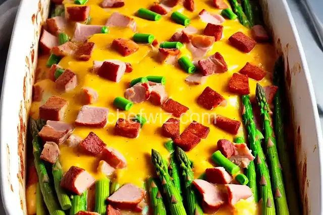 Cheesy Ham and Asparagus Bake