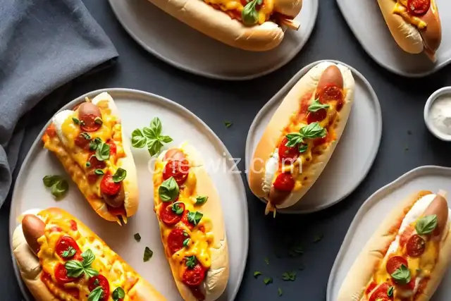 Cheesy Pizza Hot Dogs