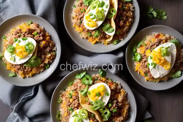 Cheesy Pork Taco Rice