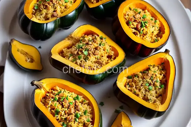 Cheesy Rice-Stuffed Acorn Squash