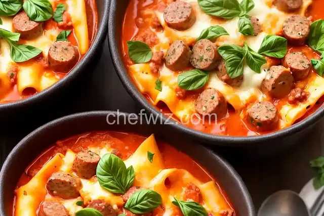 Cheesy Sausage Lasagna Soup